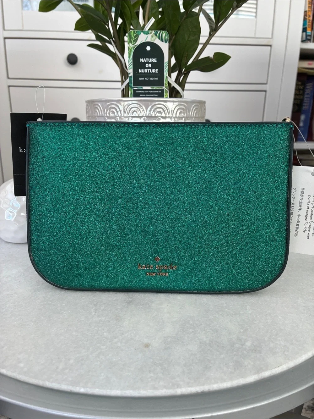 ⭐️Kate Spade Glimmer Glitter Pochette Festive Teal⭐️